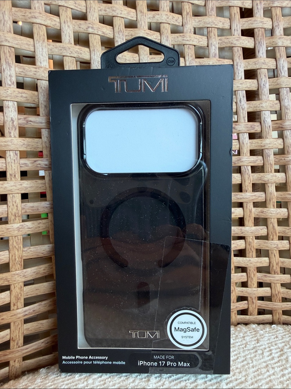 Tumi Black Phone Case with White Accent for iPhone 17 Pro Max